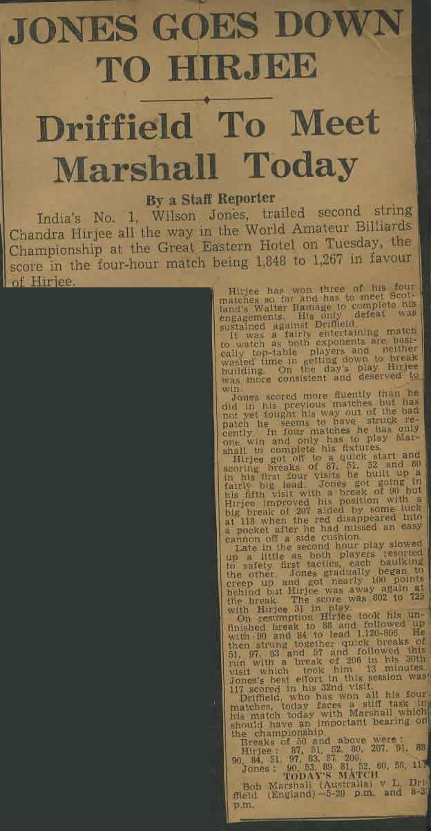 Jones Goes Down To Hirjee