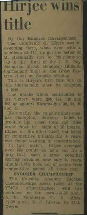 hirjee Wins Title