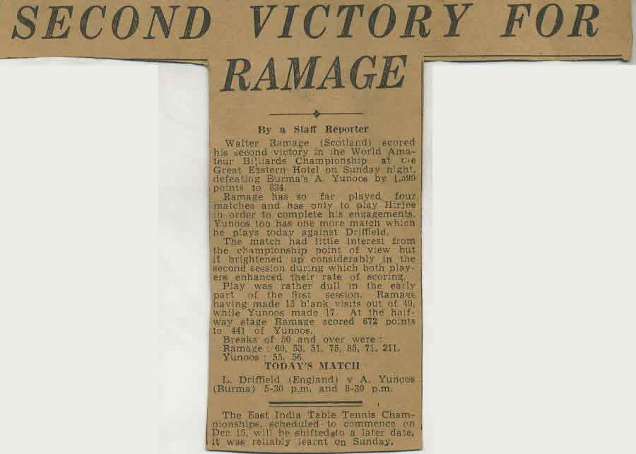 second Victory For Ramage